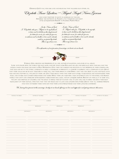 Fall Indy Autumn Leaves Wedding Certificates