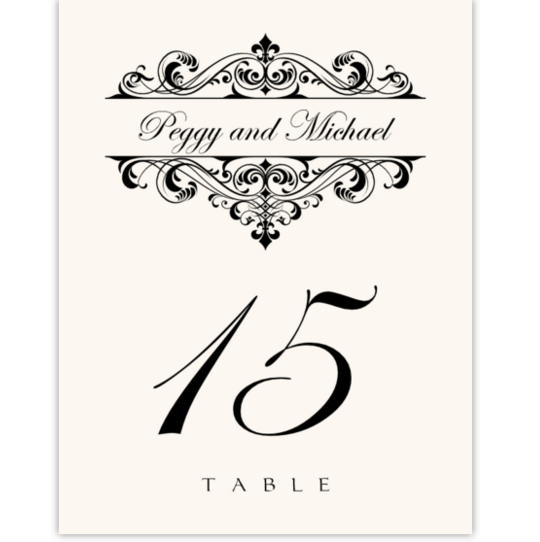 Fancy Brandy Contemporary and Classic Table Numbers