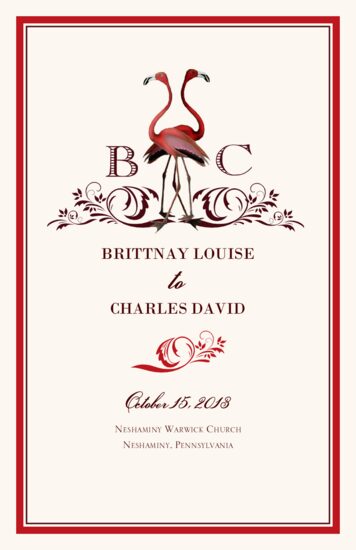 Fiery Flamingos Birds and Butterflies Wedding Programs
