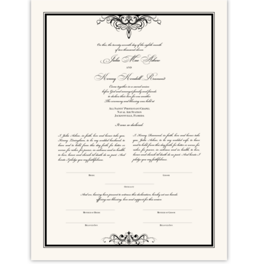 Flirty Eyes Top & Bottom Contemporary and Classic Wedding Certificates
