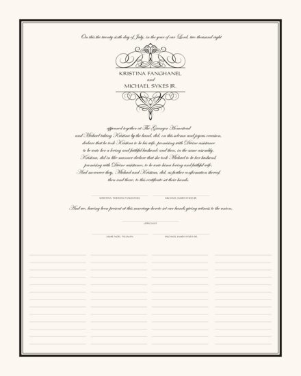 Flourish Monogram 01 Contemporary and Classic Wedding Certificates