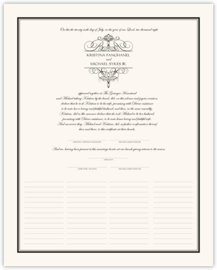 Flourish Monogram 01 Contemporary and Classic Wedding Certificates