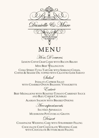 Flourish Monogram 01 Contemporary and Classic Menus