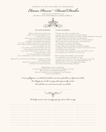 Flourish Monogram 02B Contemporary and Classic Wedding Certificates