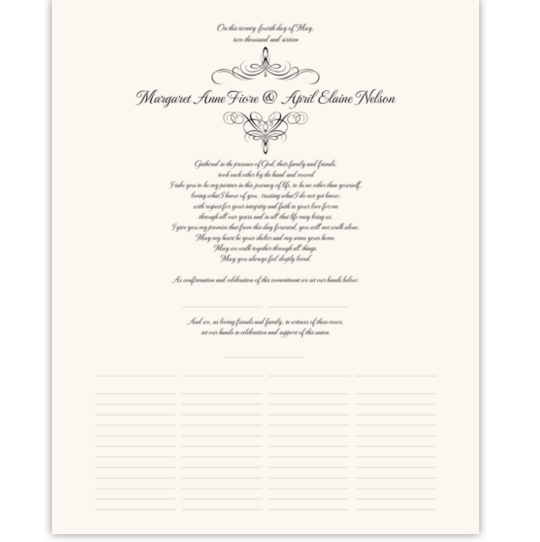 Flourish Monogram 02A Contemporary and Classic Wedding Certificates