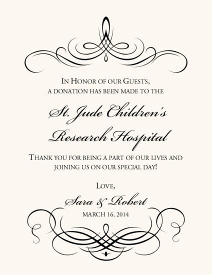 Flourish Monogram 04 Contemporary and Classic Donation Cards