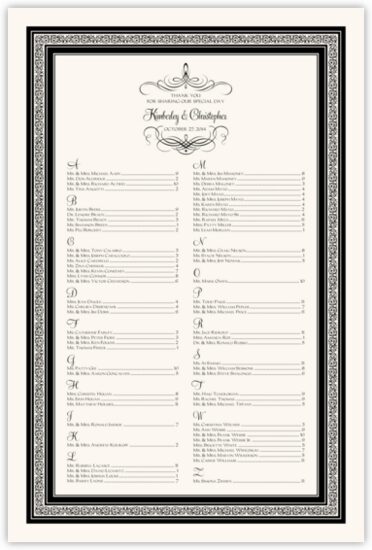 Flourish Monogram 04 Contemporary and Classic Wedding Seating Charts