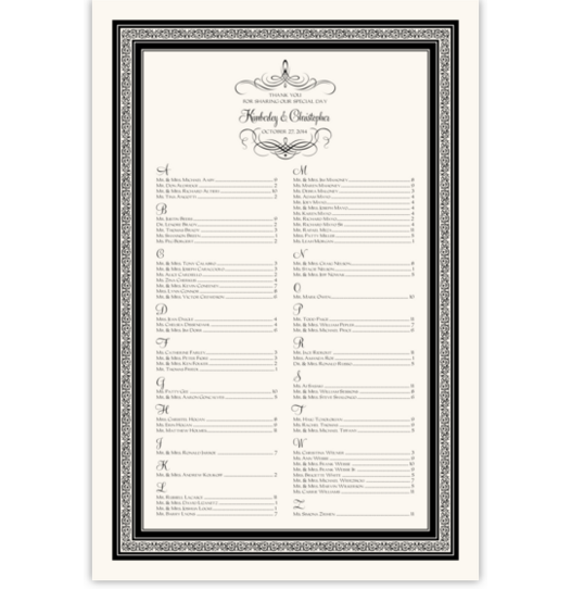 Flourish Monogram 04 Contemporary and Classic Wedding Seating Charts