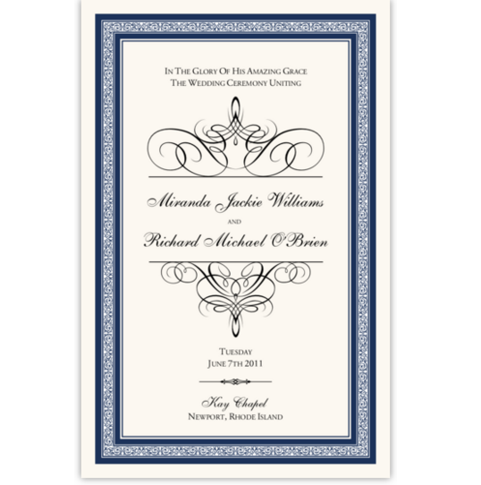 Flourish Monogram 05 Contemporary and Classic Wedding Programs