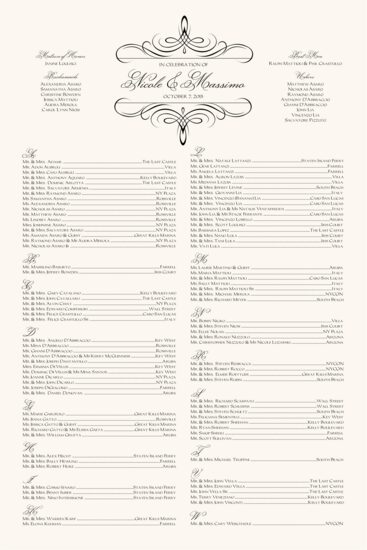 Flourish Monogram 10B Contemporary and Classic Wedding Seating Charts