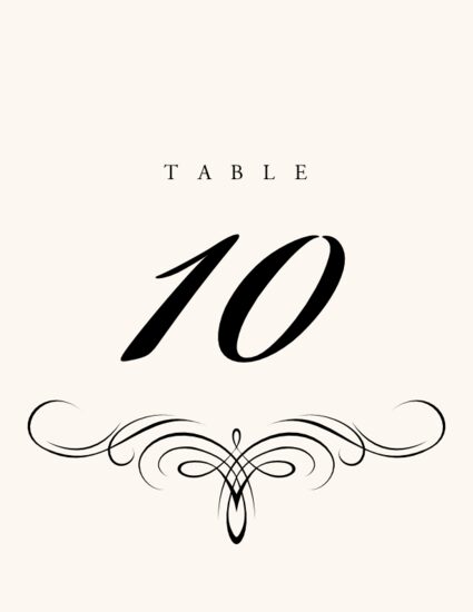 Flourish Monogram 11 Contemporary and Classic Table Numbers