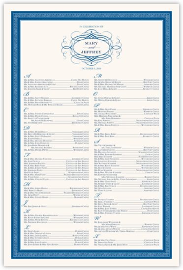 Flourish Monogram 16 Contemporary and Classic Wedding Seating Charts