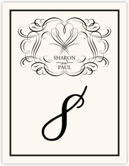 Flourish Monogram 17 Contemporary and Classic Table Numbers