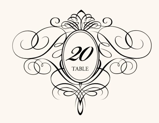 Flourish Monogram 15 Contemporary and Classic Table Numbers