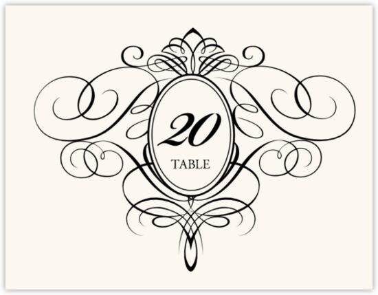 Flourish Monogram 15 Contemporary and Classic Table Numbers