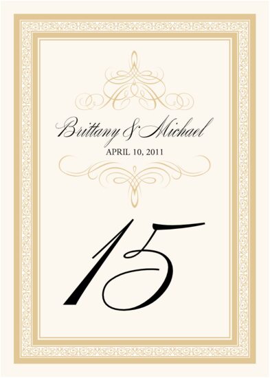 Flourish Monogram 47 Contemporary and Classic Table Numbers