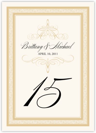 Flourish Monogram 47 Contemporary and Classic Table Numbers