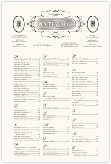 French Typographic Library 08 Contemporary and Classic Wedding Seating Charts