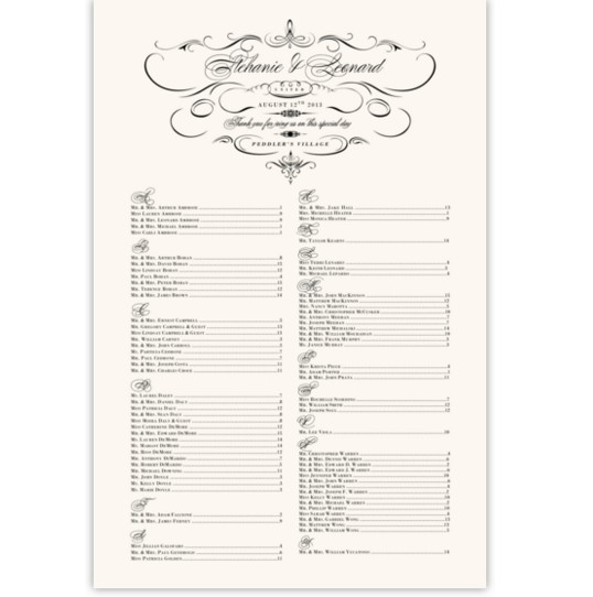 French Typographic Library 11 Contemporary and Classic Wedding Seating Charts