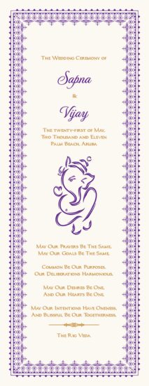 Ganesha Indian Wedding Ceremony Indian/Hindu Wedding Programs