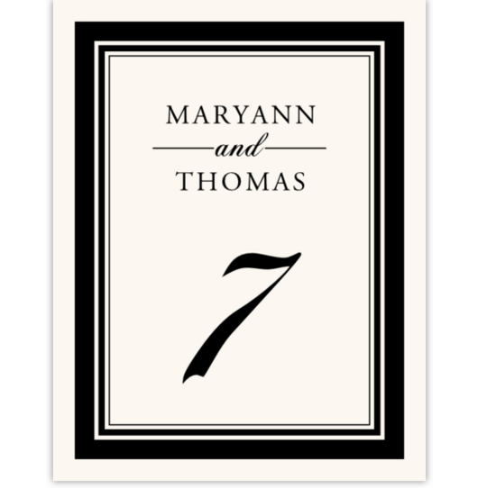 Garamond and Chopin Contemporary and Classic Table Numbers