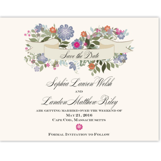 Garden Flurry Contemporary and Classic Save the Dates