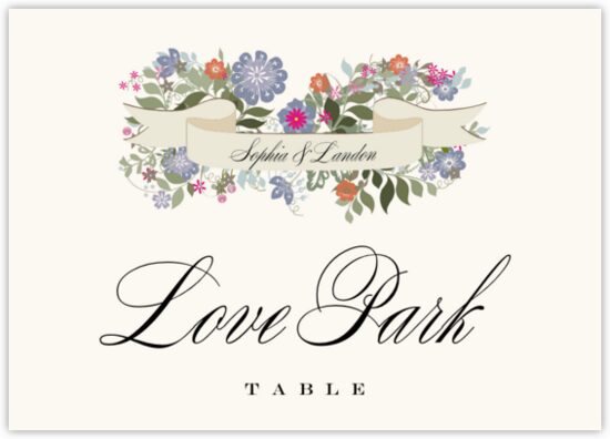 Garden Flurry Contemporary and Classic Table Names
