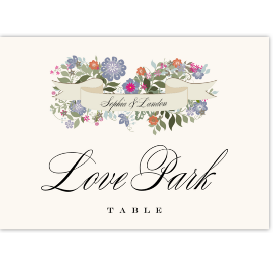 Garden Flurry Contemporary and Classic Table Names