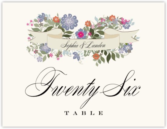 Garden Flurry Contemporary and Classic Table Numbers
