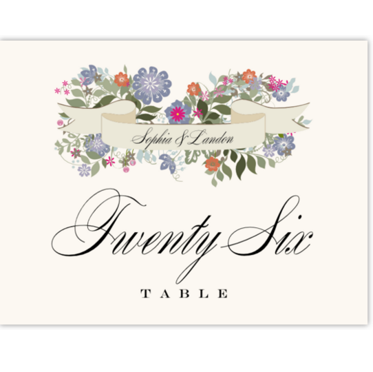Garden Flurry Contemporary and Classic Table Numbers