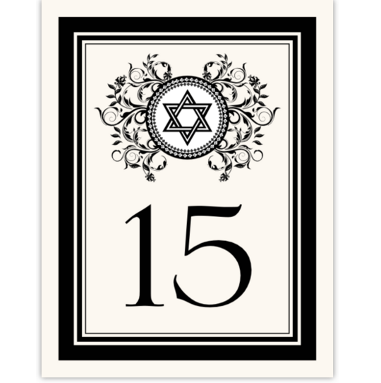 Gingee Star of David Jewish Table Numbers