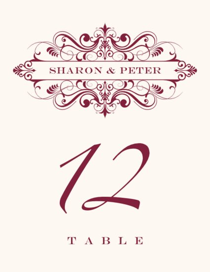 Ginger Breeze Contemporary and Classic Table Numbers