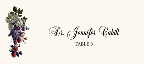 Grapes and Berries Fruit, Grapes and Vineyard Place Cards