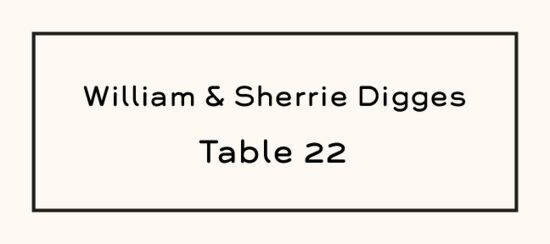 Grover Place Cards Contemporary and Classic Place Cards