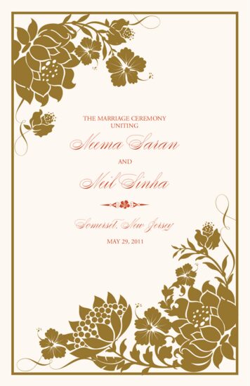 Wedding Program Templates And Wording For Indian Wedding Programs