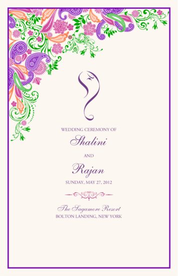 Wedding Program Templates And Wording For Indian Wedding Programs