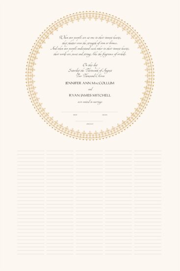 India Inspired Circle Indian Wedding Certificates