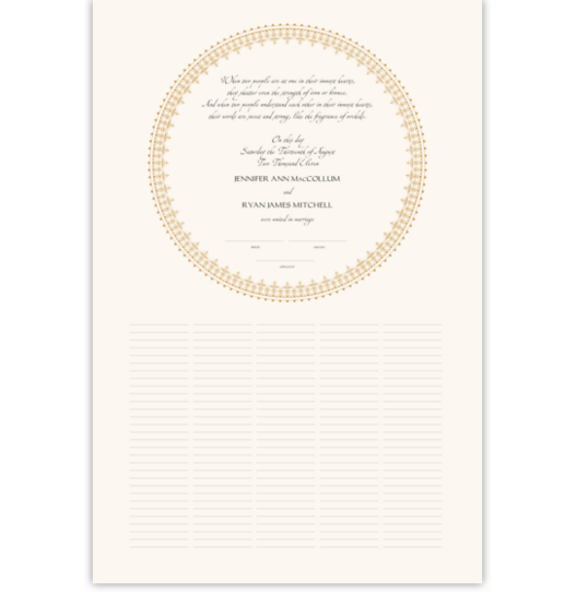 India Inspired Circle Indian Wedding Certificates