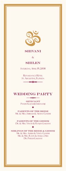 Ganesha Gold Indian/Hindu Wedding Programs
