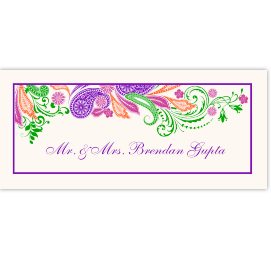 Paisley Garden - Pink & Purple Indian/Hindu Inspired Wedding Place Cards