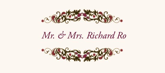Taj Mahal Flourish Indian/Hindu Inspired Wedding Place Cards