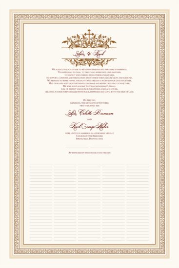 Peace In Ireland Celtic Wedding Certificates