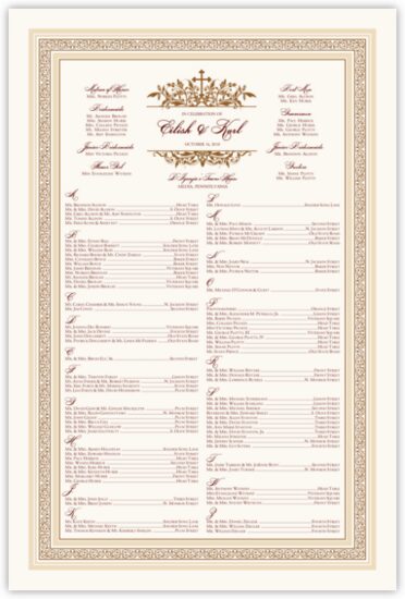Peace In Ireland Celtic Wedding Seating Charts