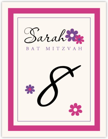 Flower Power Bar Mitzvah and Bat Mitzvah Stationery