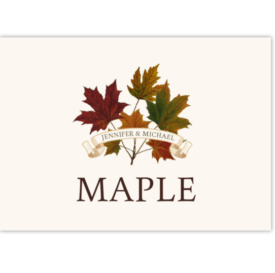 Autumn Leaf Banner Leaves, Flowers, Vineyard & Grapes Table Names