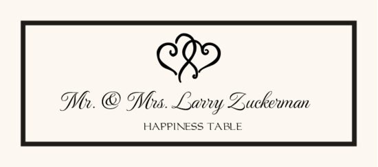 Linked Hearts Contemporary and Classic Place Cards