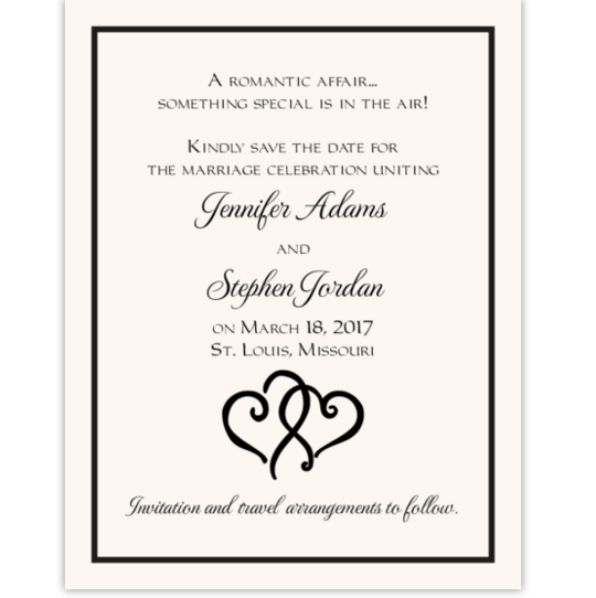 Linked Hearts Contemporary and Classic Save the Dates