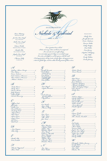Loopie Birds and Butterflies Seating Charts