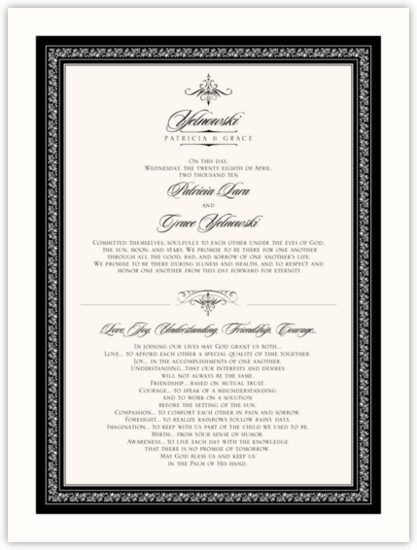 Love, Joy and Understanding... Contemporary and Classic Wedding Certificates