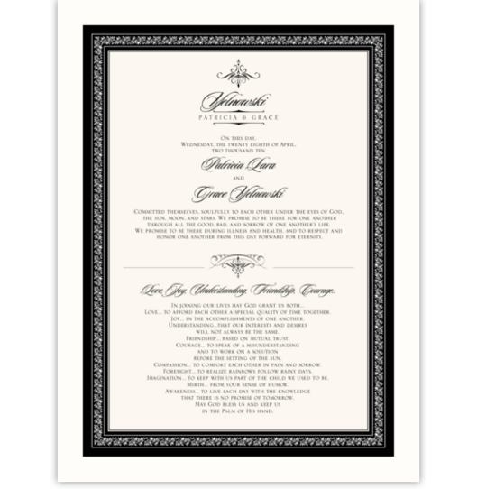 Love, Joy and Understanding... Contemporary and Classic Wedding Certificates